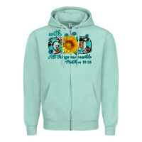 Seafoam with god all things are possible sunflower Zipper Hoodie - AdoDesignShop