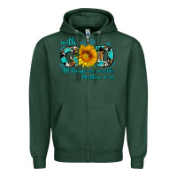 Sports Green with god all things are possible sunflower Zipper Hoodie - AdoDesignShop