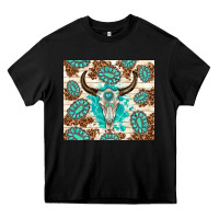 Black gemstone bull skull leopard Heavy Core Tee - TumblerDesignByShophia