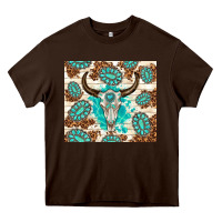 Chocolate Brown gemstone bull skull leopard Heavy Core Tee - TumblerDesignByShophia