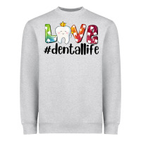 Heather Grey love dentallife Heavyweight Sweatshirt - AdoDesignShop