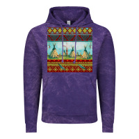 Cloud Purple teepe tent dreamcatcher totem pole seamless patter Vintage Hoodie - FaDigitalArtStudio