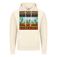 Vintage Artic teepe tent dreamcatcher totem pole seamless patter Vintage Hoodie - FaDigitalArtStudio