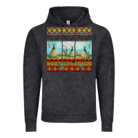 Vintage Black teepe tent dreamcatcher totem pole seamless patter Vintage Hoodie - FaDigitalArtStudio