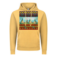 Vintage Mustard teepe tent dreamcatcher totem pole seamless patter Vintage Hoodie - FaDigitalArtStudio