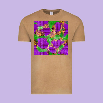 Mardi Gras Leopard Seamless Pattern Vintage Tee Designed By Fadigitalartstudio