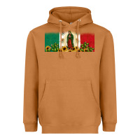 Lady Of Guadalupe Mexican Flag Heavyweight Hoodie | Teevron