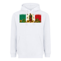White lady of guadalupe mexican flag Heavyweight Hoodie - JahusDesignShop