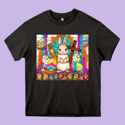 Easter Day Rabbit Heavy Core Tee Designed By Tumblerdesignbyshophia