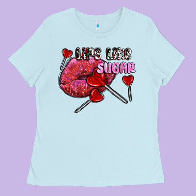 Lips Like Sugar Olivia Ladies Tee Designed By Oliviacreatesart