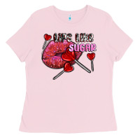 Bubblegum Pink lips like sugar olivia Ladies Tee - OliviaCreatesArt
