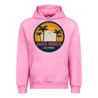 Fuchsia Pink santa monica california Urban Hoodie - artisFamous