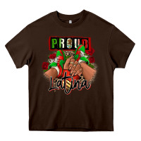 Chocolate Brown Proud Latina Mexican sneakers Heavy Core Tee - RanaPortraitStore