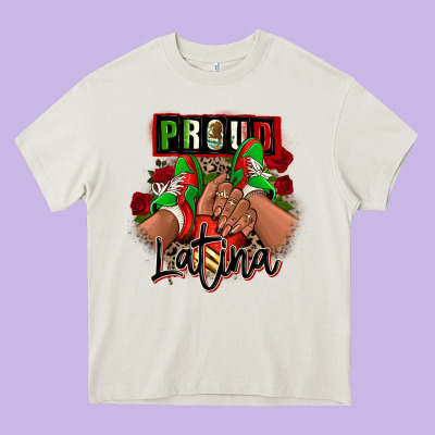 Proud Latina Mexican Sneakers Heavy Core Tee Designed By Ranaportraitstore