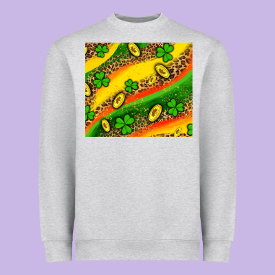 St Patricks Coin And Shamrock Heavyweight Sweatshirt Designed By Adodesignshop
