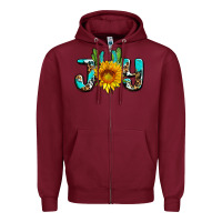Burgundy joy with sunflower and cactus ado Zipper Hoodie - AdoDesignShop
