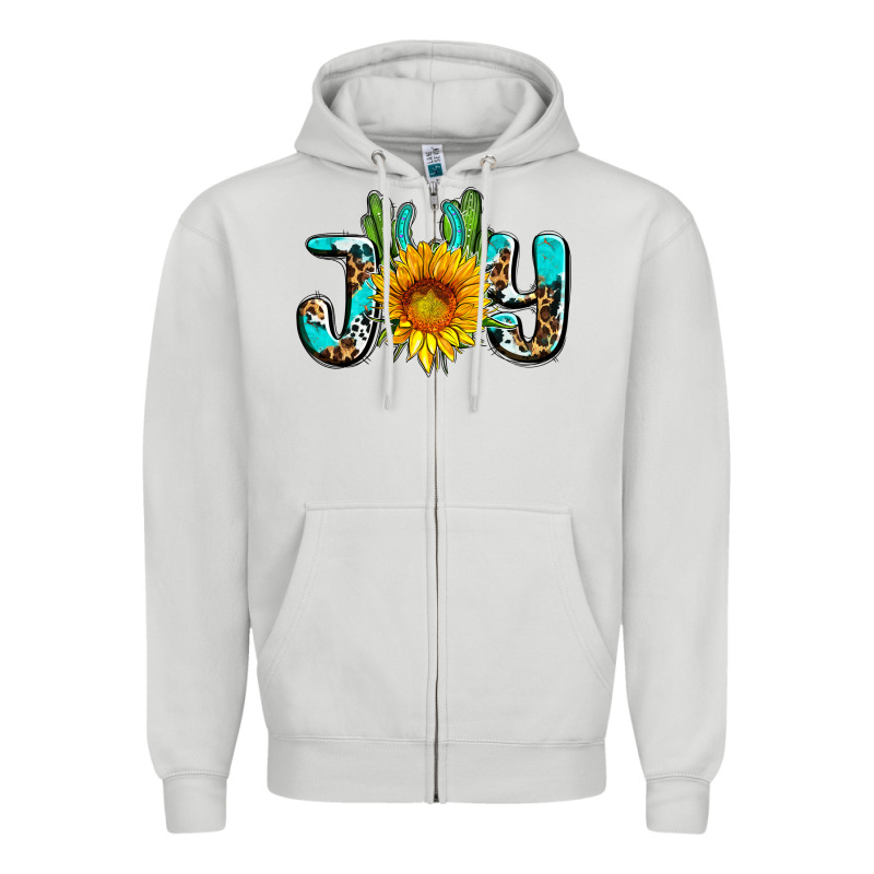 Joy With Sunflower And Cactus Ado Zipper Hoodie by AdoDesignShop | Teevron