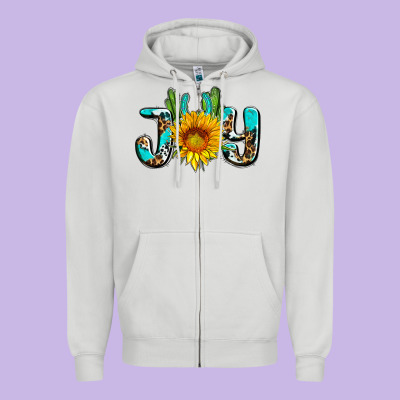 Joy With Sunflower And Cactus Ado Zipper Hoodie Designed By Adodesignshop
