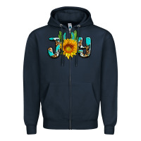 Navy joy with sunflower and cactus ado Zipper Hoodie - AdoDesignShop