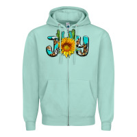 Seafoam joy with sunflower and cactus ado Zipper Hoodie - AdoDesignShop
