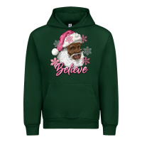 Forest Green pink christmas african american santa believe Urban Hoodie - RanaPortraitStore