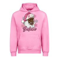 Fuchsia Pink pink christmas african american santa believe Urban Hoodie - RanaPortraitStore