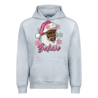 Heather Grey pink christmas african american santa believe Urban Hoodie - RanaPortraitStore