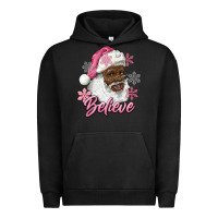 Pigment Black pink christmas african american santa believe Urban Hoodie - RanaPortraitStore