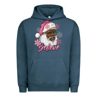 Pigment Midnight Navy pink christmas african american santa believe Urban Hoodie - RanaPortraitStore