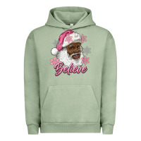 Pigment Oil Green pink christmas african american santa believe Urban Hoodie - RanaPortraitStore