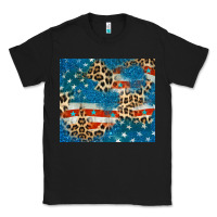 Black leopard glitter american flag Classic Tee - CowGirlArtShop