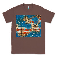 Chestnut leopard glitter american flag Classic Tee - CowGirlArtShop
