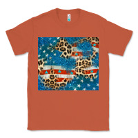 Copper leopard glitter american flag Classic Tee - CowGirlArtShop