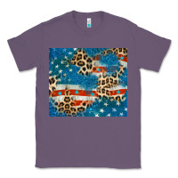 Lavender leopard glitter american flag Classic Tee - CowGirlArtShop