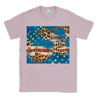 Lilac leopard glitter american flag Classic Tee - CowGirlArtShop