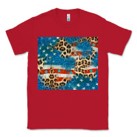 Red leopard glitter american flag Classic Tee - CowGirlArtShop