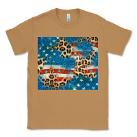 Toasted Coconut leopard glitter american flag Classic Tee - CowGirlArtShop