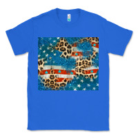 True Royal leopard glitter american flag Classic Tee - CowGirlArtShop