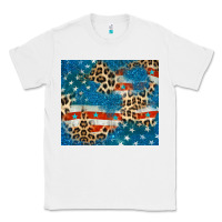 White leopard glitter american flag Classic Tee - CowGirlArtShop