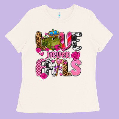 Love Never Fails With Prince Frog  Olivia Ladies Tee Designed By Oliviacreatesart