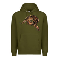 Army Green Royal Ball Python Illustrations Premium Hoodie - LillyAllenDesigns