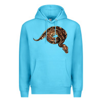 Ocean Blue Royal Ball Python Illustrations Premium Hoodie - LillyAllenDesigns