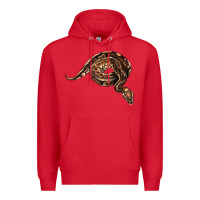 Red Royal Ball Python Illustrations Premium Hoodie - LillyAllenDesigns