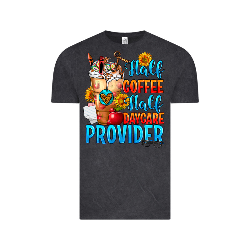 Half Coffee Half Daycare Provider Vintage Tee by FaDigitalArtStudio | Teevron