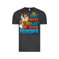 Vintage Black Half coffee half daycare provider Vintage Tee - FaDigitalArtStudio