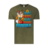 Vintage Olive Half coffee half daycare provider Vintage Tee - FaDigitalArtStudio
