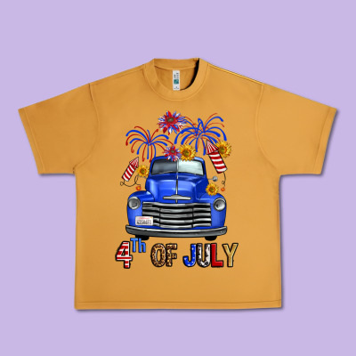 Western Fourth Of July Truck Urban Heavy Tee Designed By Fadigitalartstudio