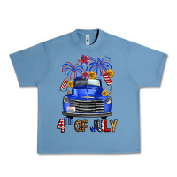 Pebble Blue Western Fourth Of July Truck Urban Heavy Tee - FaDigitalArtStudio