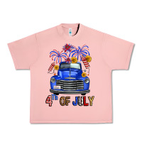 Salmon Western Fourth Of July Truck Urban Heavy Tee - FaDigitalArtStudio