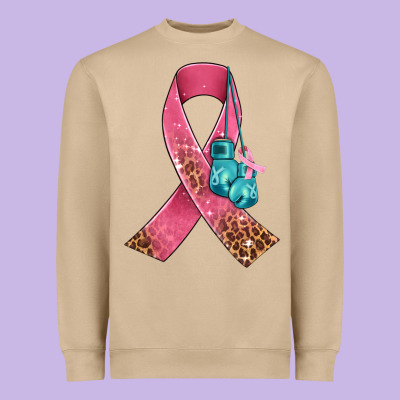 Cancer Ribbon And Boxing Gloves Heavyweight Sweatshirt Designed By Adodesignshop